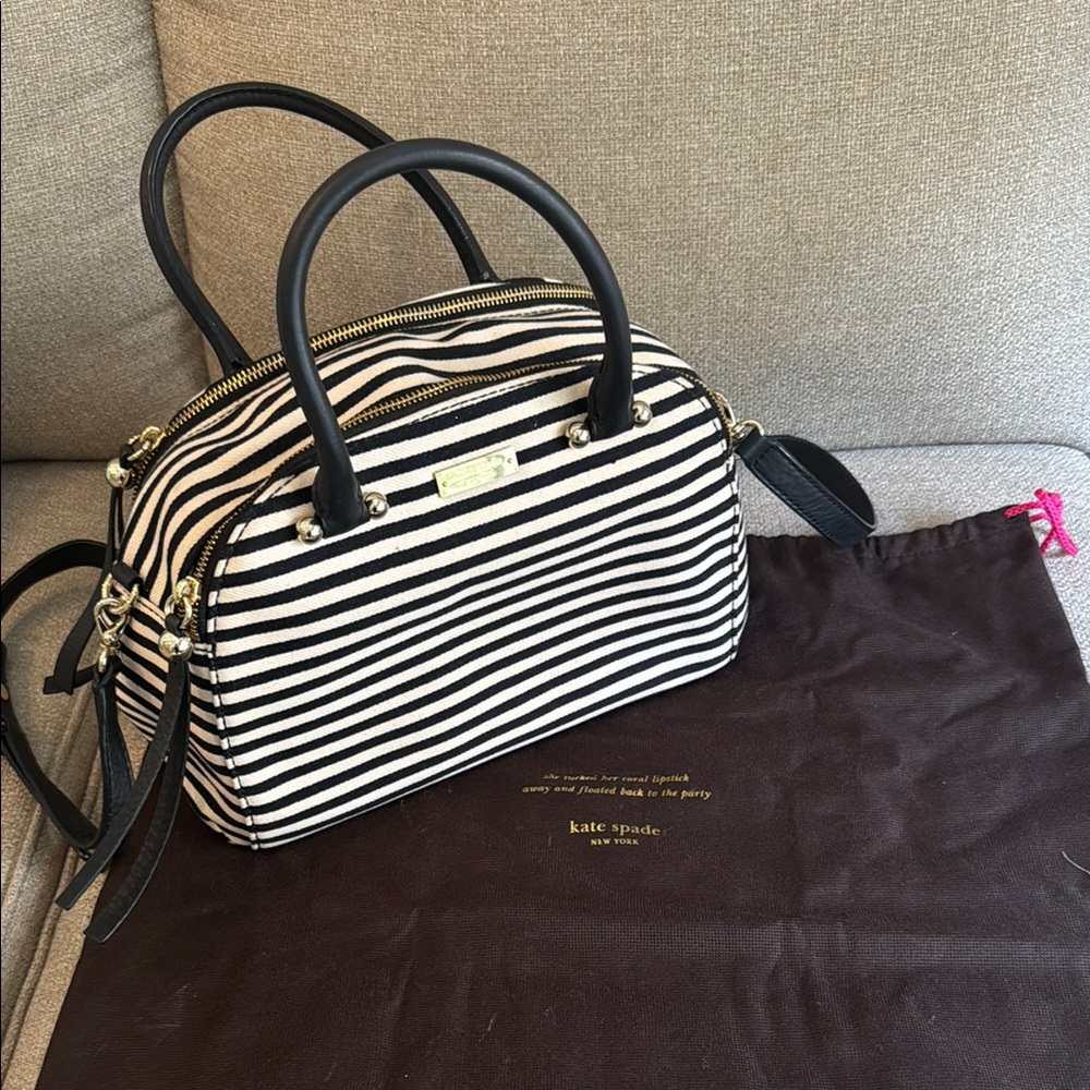 Kate Spade Black and White Striped Women's Bag